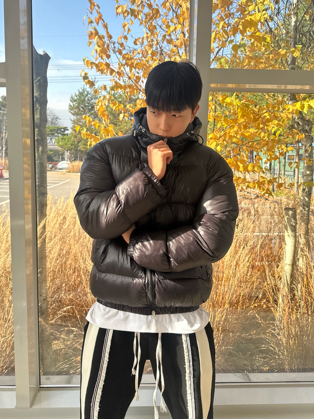 유광패딩 남자후드패딩 남자겨울아우터 - 상세 이미지 3