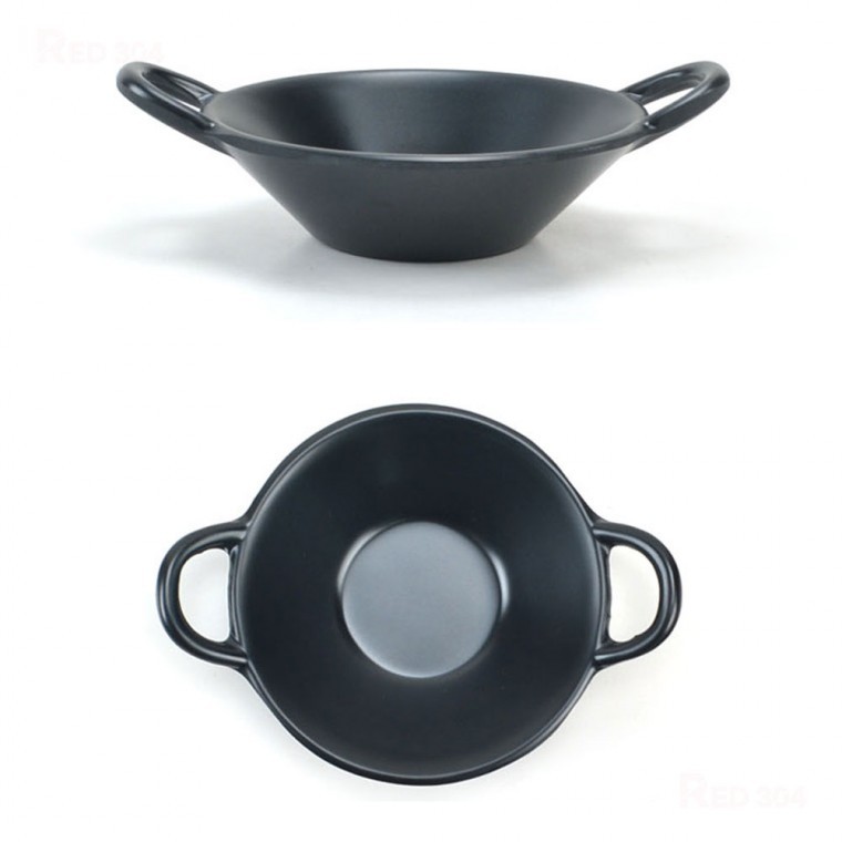 블랙 멜라민 한정식 일식 손잡이 종지 찬기 반찬그릇 간장 초장 양념 소스 그릇 지름 7.7cm 8.6cm - 상품 이미지