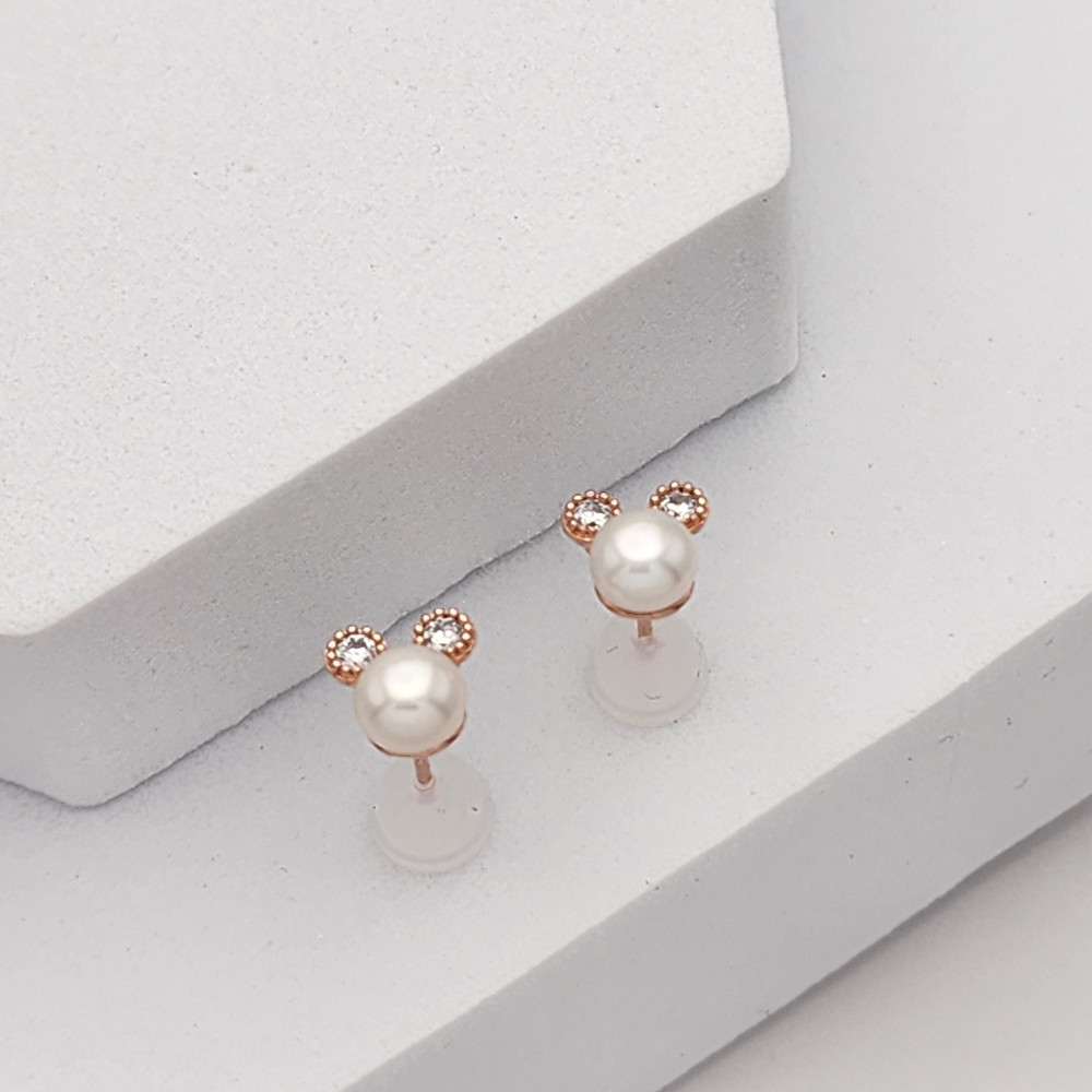 925실버 담수진주 5.2mm 미니 캐릭터 귀걸이 데일리 포인트 이미지 6