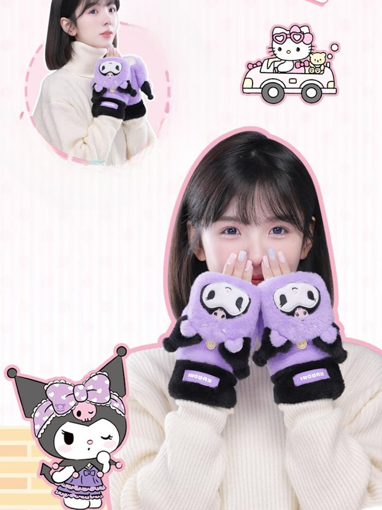 산리오 귀마개 장갑 스카프 모자 포차코 쿠로미 시나모롤 마이멜로디 포차코 - 상세 이미지 2