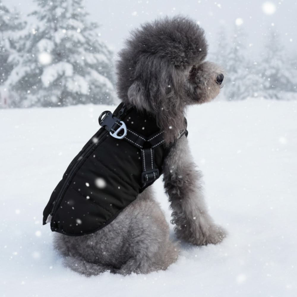 위드레오 강아지 하네스 패딩 소형견 중형견 겨울옷 오렌지, XS