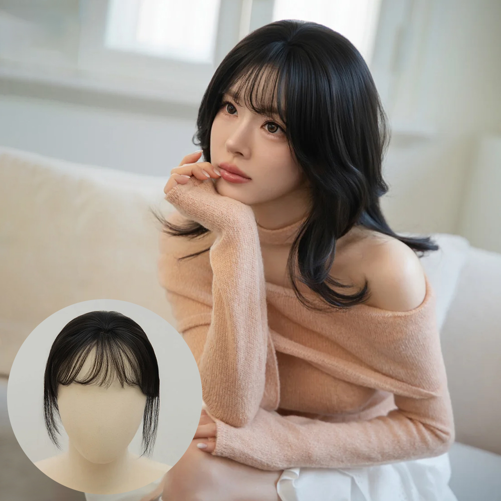 가발나라 여자 리얼스킨 와이어 100% 인모 앞머리가발 2종 시스루뱅 / 소프트뱅 - 상품 이미지