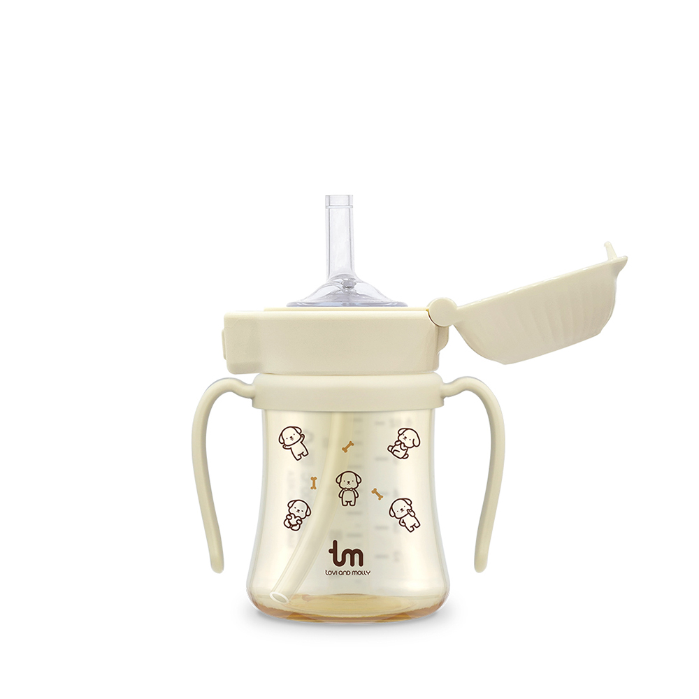 [토비앤몰리] 토비 새지 않는 아기 유아 이유식 자기주도 원터치락 빨대컵 180ml 280ml