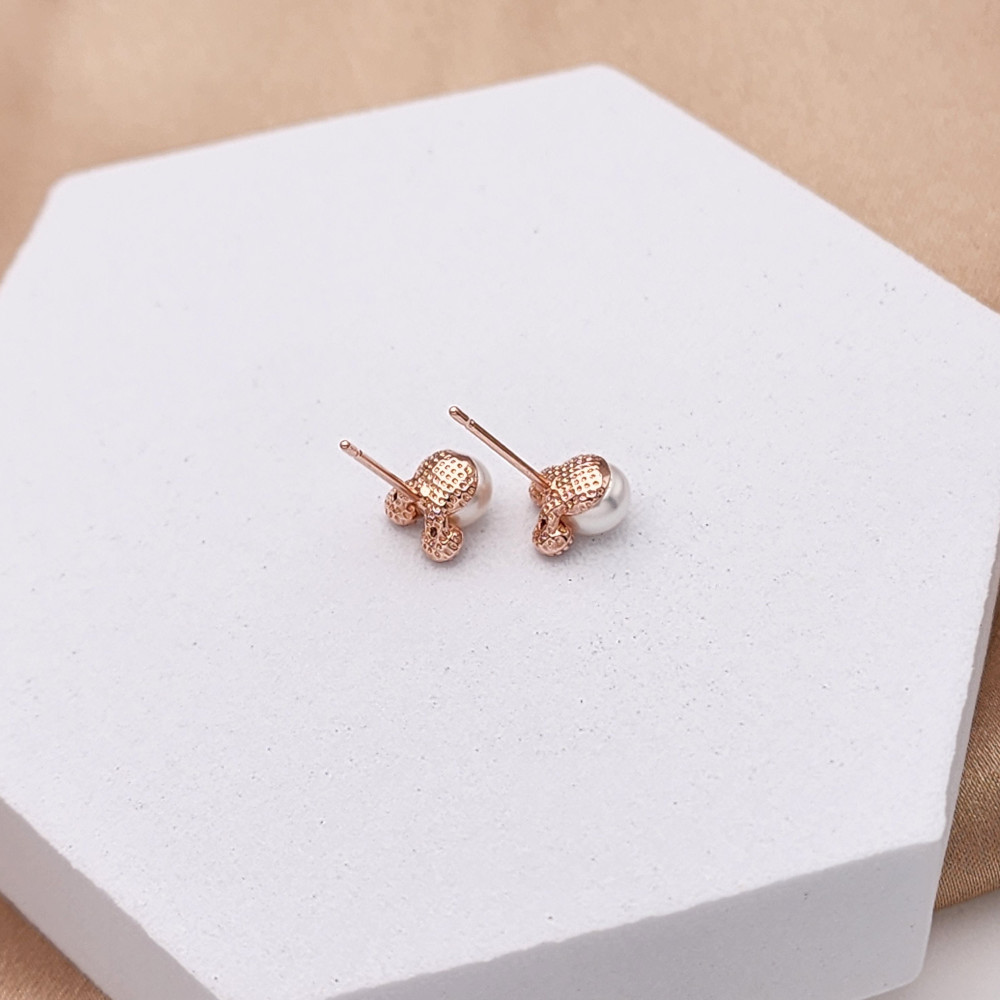 925실버 담수진주 5.2mm 미니 캐릭터 귀걸이 데일리 포인트 - 상세 이미지 5