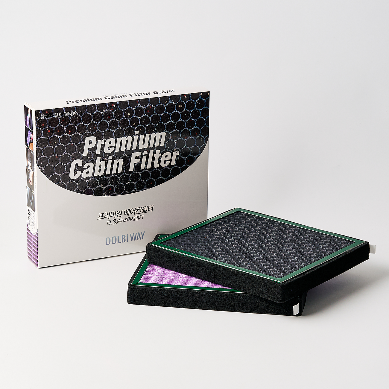 [호환] 돌비웨이 0.3um 초미세먼지 자동차 차량용 활성탄 에어컨 히터 필터 A01