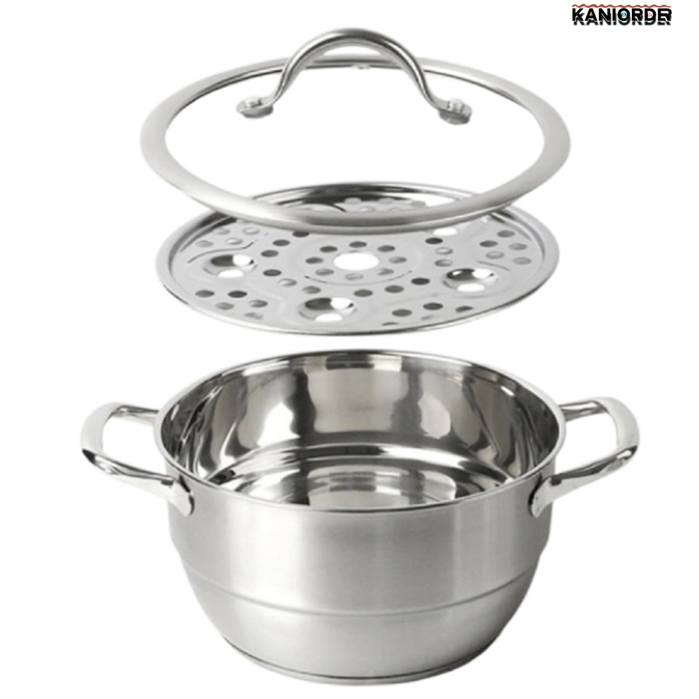 미니 찜솥 인덕션 고구마 야채 찜기 소형 양수 냄비 2단 올스텐 20cm - 상품 이미지