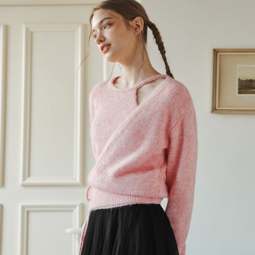 [제로스트릿[김유정 착용[2TYPE 울 블렌딩 랩 스웨터 WOOL BLENDING WRAP SWEATER 사진 6