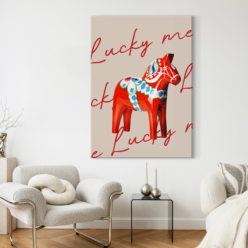 인테리어 말 그림 액자 붉은말 풍수 거실 캔버스 중소형 럭키 레드홀스