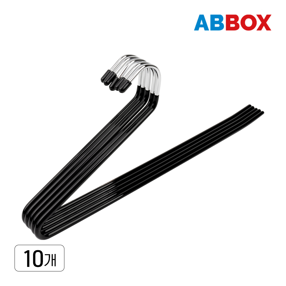 에이비박스 A타입 논슬립 코팅 다용도 바지걸이 블랙, 10개