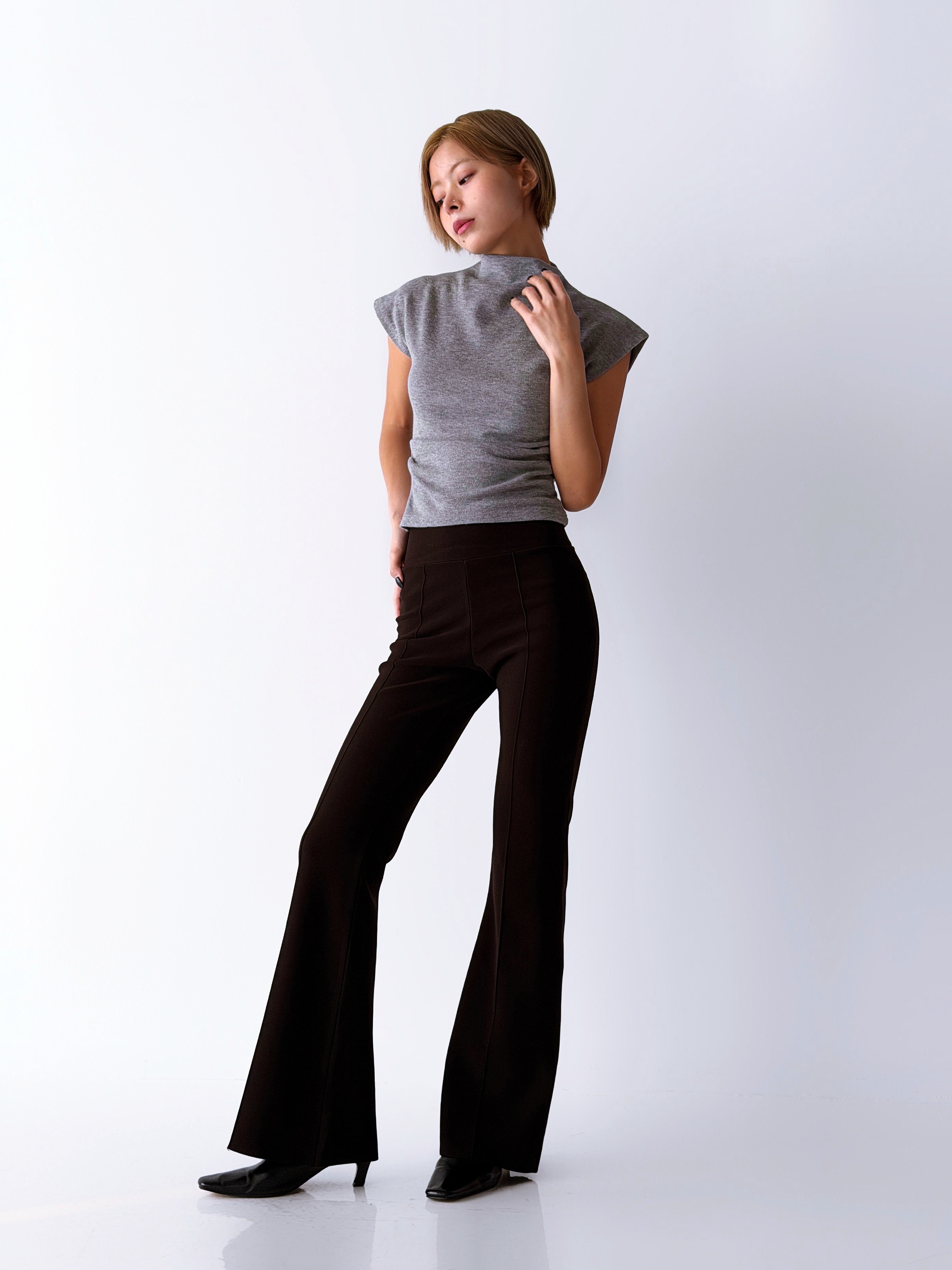 기모 스판 핀탁 부츠컷 팬츠 - 상세 이미지 3