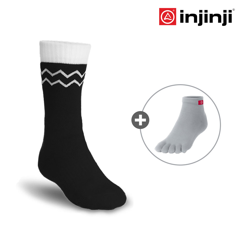 인진지 양말 에코울 퍼포먼스 메리노울 아웃도어 등산 쿨맥스 발가락 라이너 세트 - 상세 이미지 2