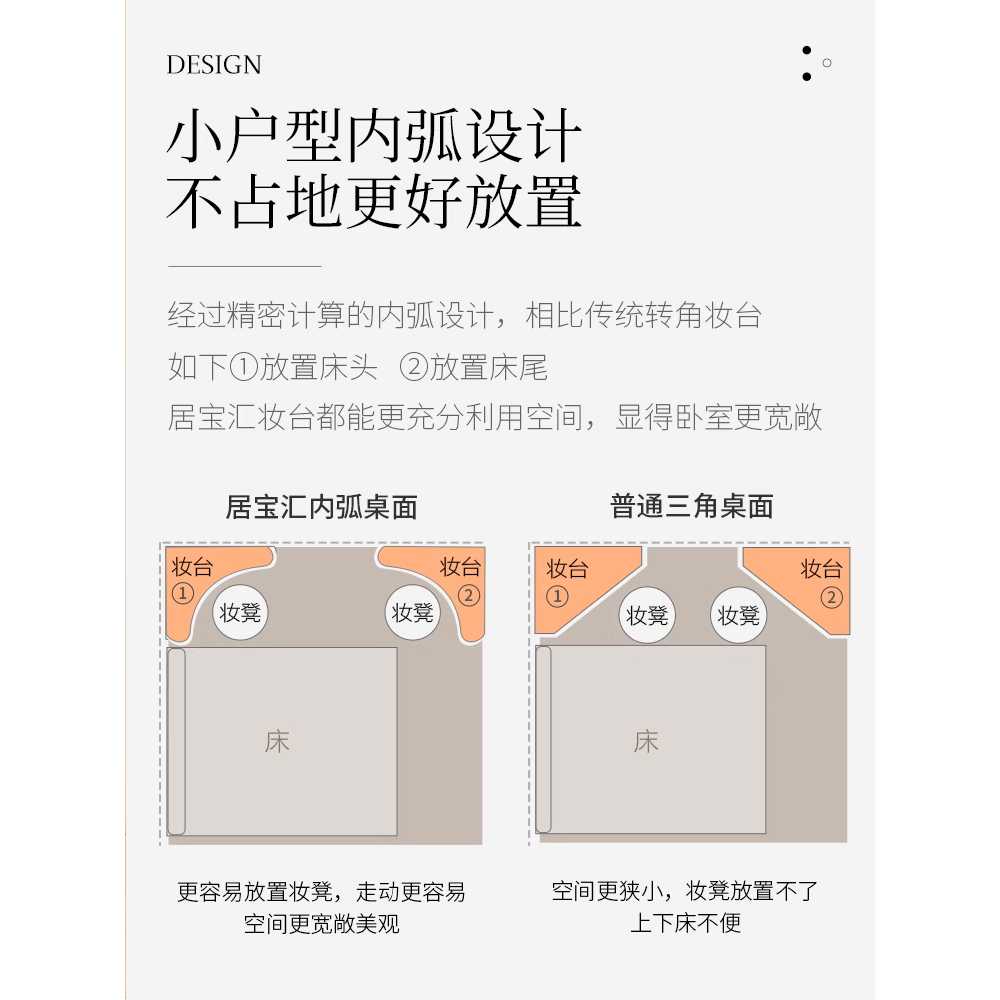 모서리 화장대 틈새 자취방 공간활용 메이크업 테이블 A - 상세 이미지 4