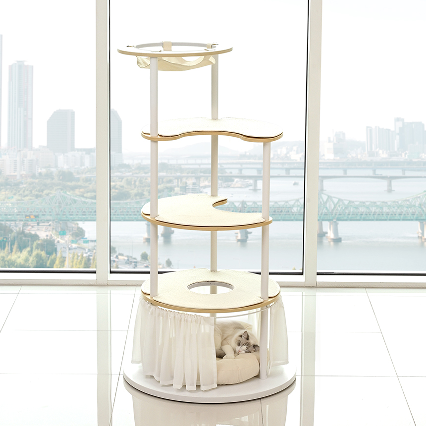 펫코본 철제 캣타워 고양이 숨숨집포함 대형스텝 3개
