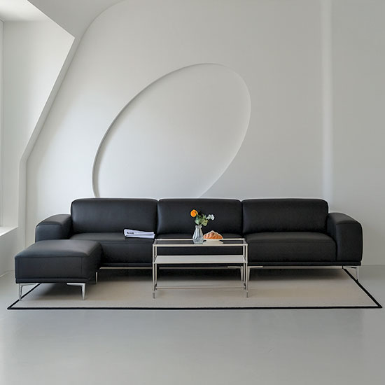 막스앤 브릭 4인 세미아닐린 전체가죽 소파 스툴미포함, 모카무스