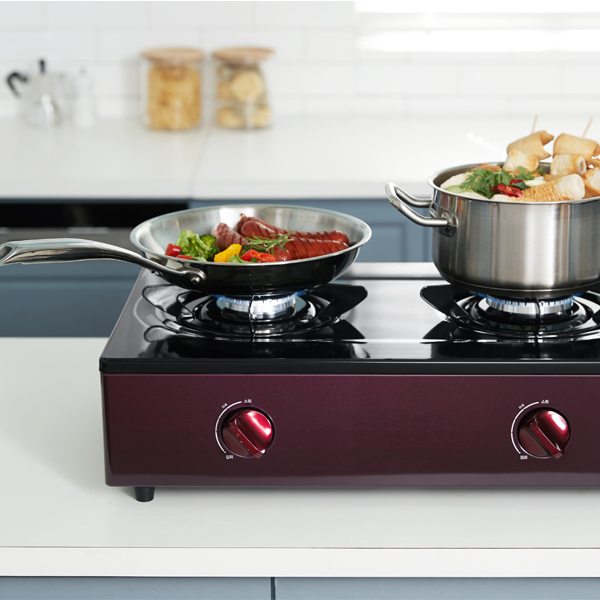 방문설치 나비엔매직 스탠드식 일반 가스레인지 퍼플와인 GRF1002PDWR LPG