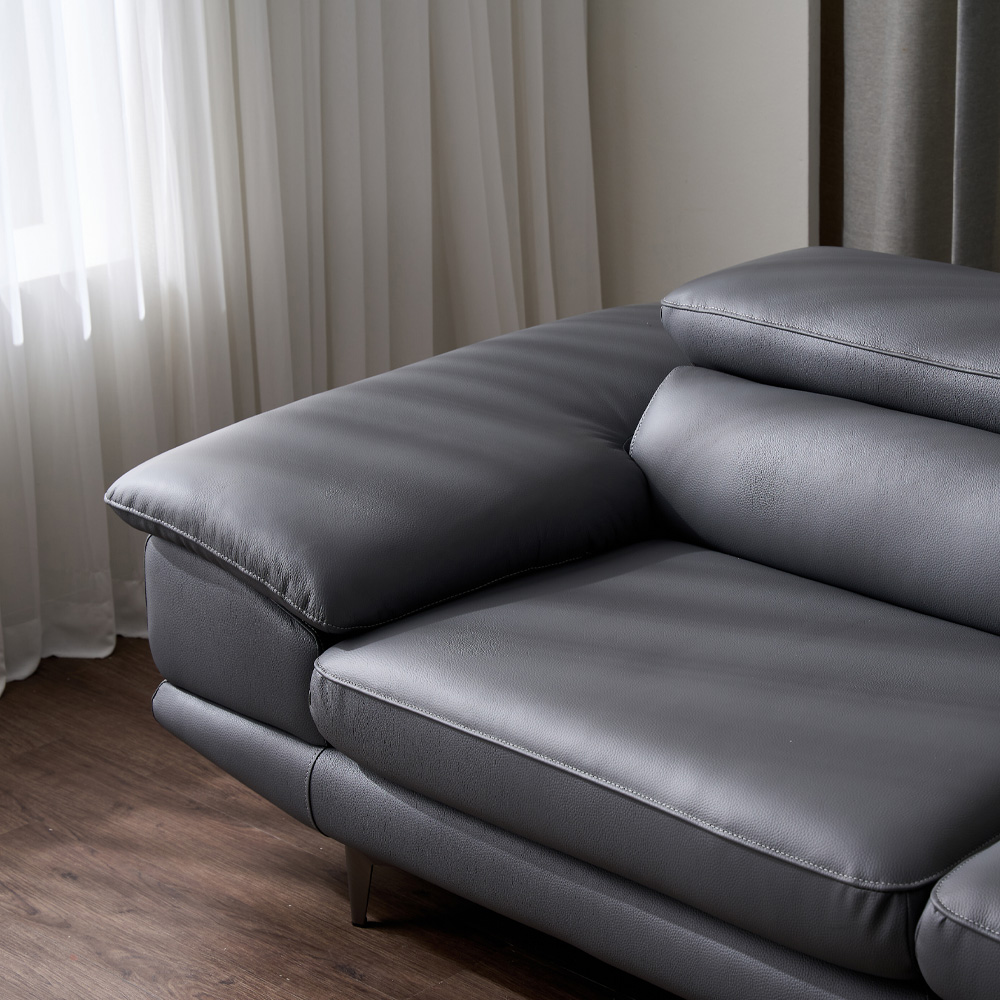 [99라인업] 케이하우스홀드 카든 면피 가죽소파 4인용 헤드레스트 모던 국내제작 쇼파