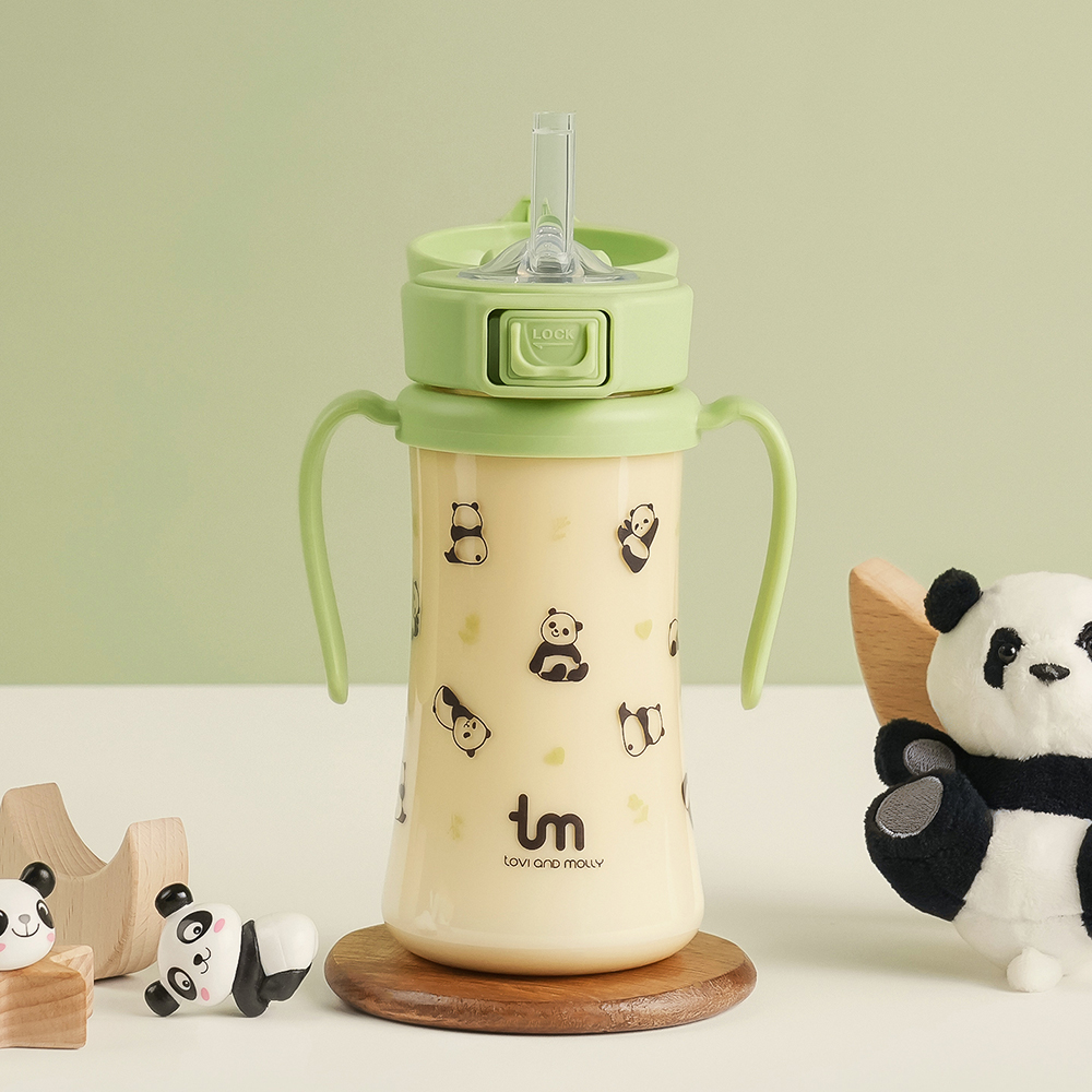 [토비앤몰리] 포포 새지 않는 아기 유아 이유식 자기주도 원터치락 빨대컵 180ml 280ml