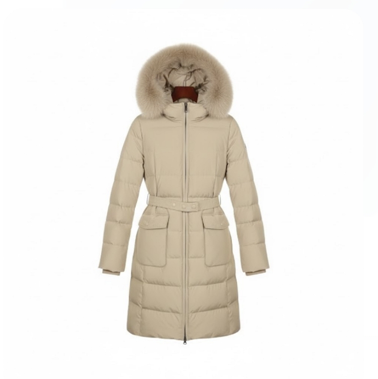 핑 골프웨어 여성 겨울 빅 아웃포켓 폭스퍼 덕다운 롱패딩 롱다운 점퍼 - 상세 이미지 5