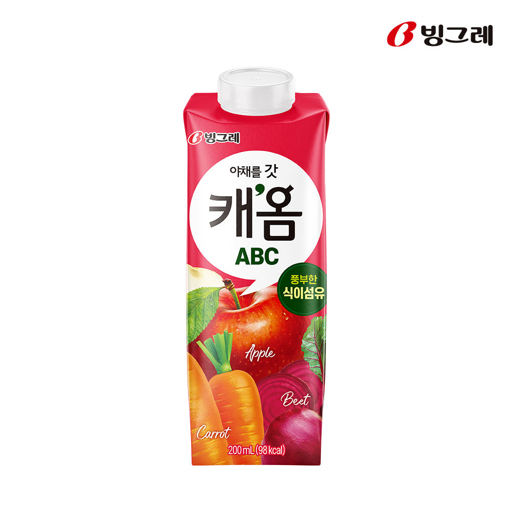 빙그레 캐옴 ABC주스 200ml 48개 야채주스 - 상세 이미지 4
