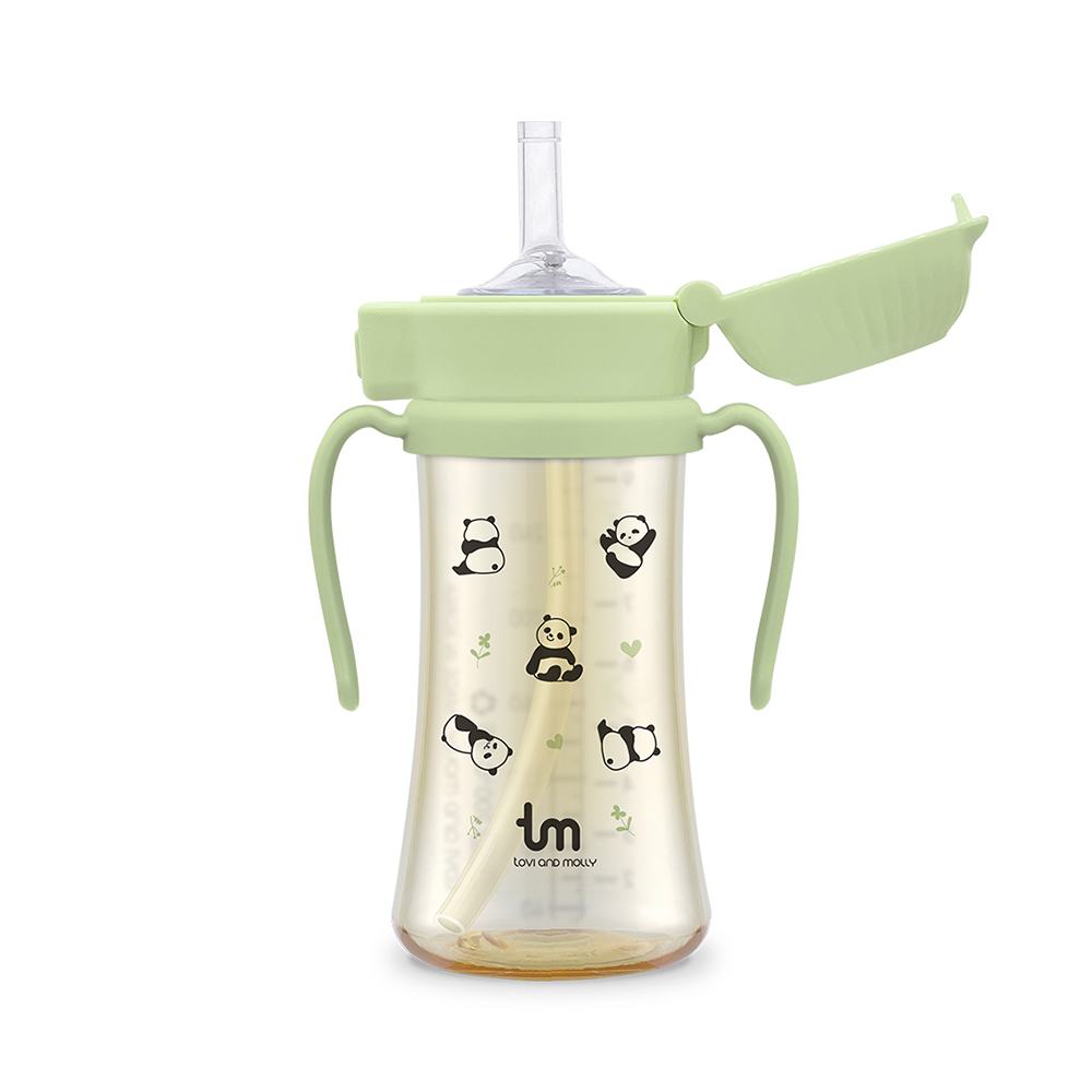 [토비앤몰리] 포포 새지 않는 아기 유아 이유식 자기주도 원터치락 빨대컵 180ml 280ml