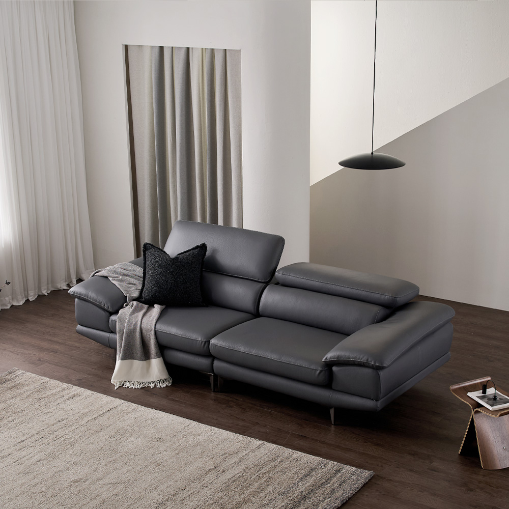 케이하우스홀드 카든 천연 면피 가죽소파 3인용 3.5인용 헤드레스트 국내제작 거실 쇼파