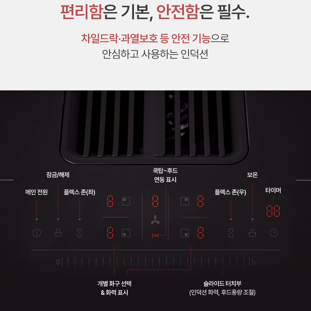 [기본설치비포함] 한샘 MSYS MK 올인원 인덕션 후드일체형 MK83C01-L11 탄소필터 이미지 6