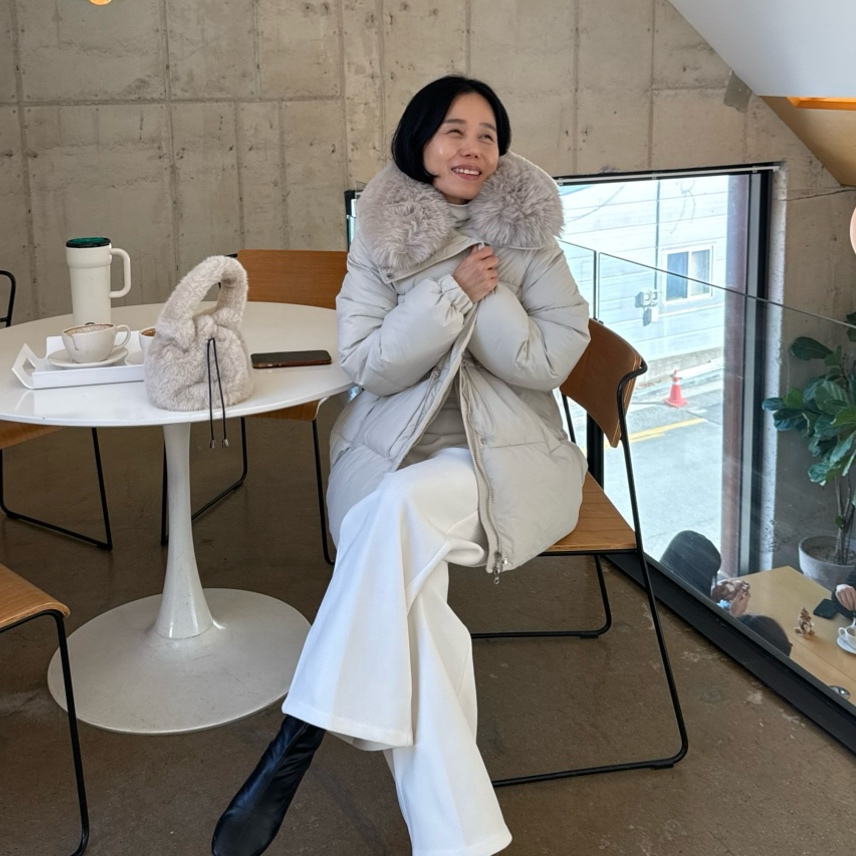 풍성퍼 스트링 미디 패딩 자켓 (4컬러 77까지)