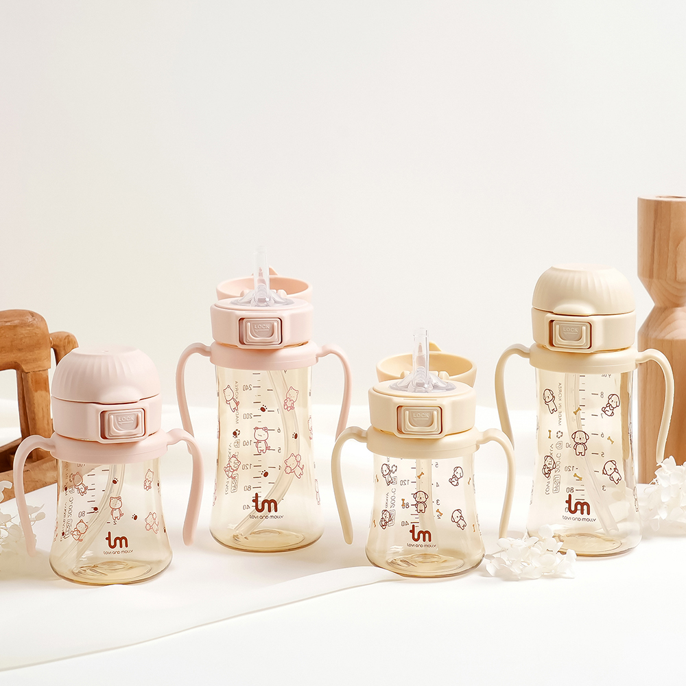 [토비앤몰리] 토비 새지 않는 아기 유아 이유식 자기주도 원터치락 빨대컵 180ml 280ml