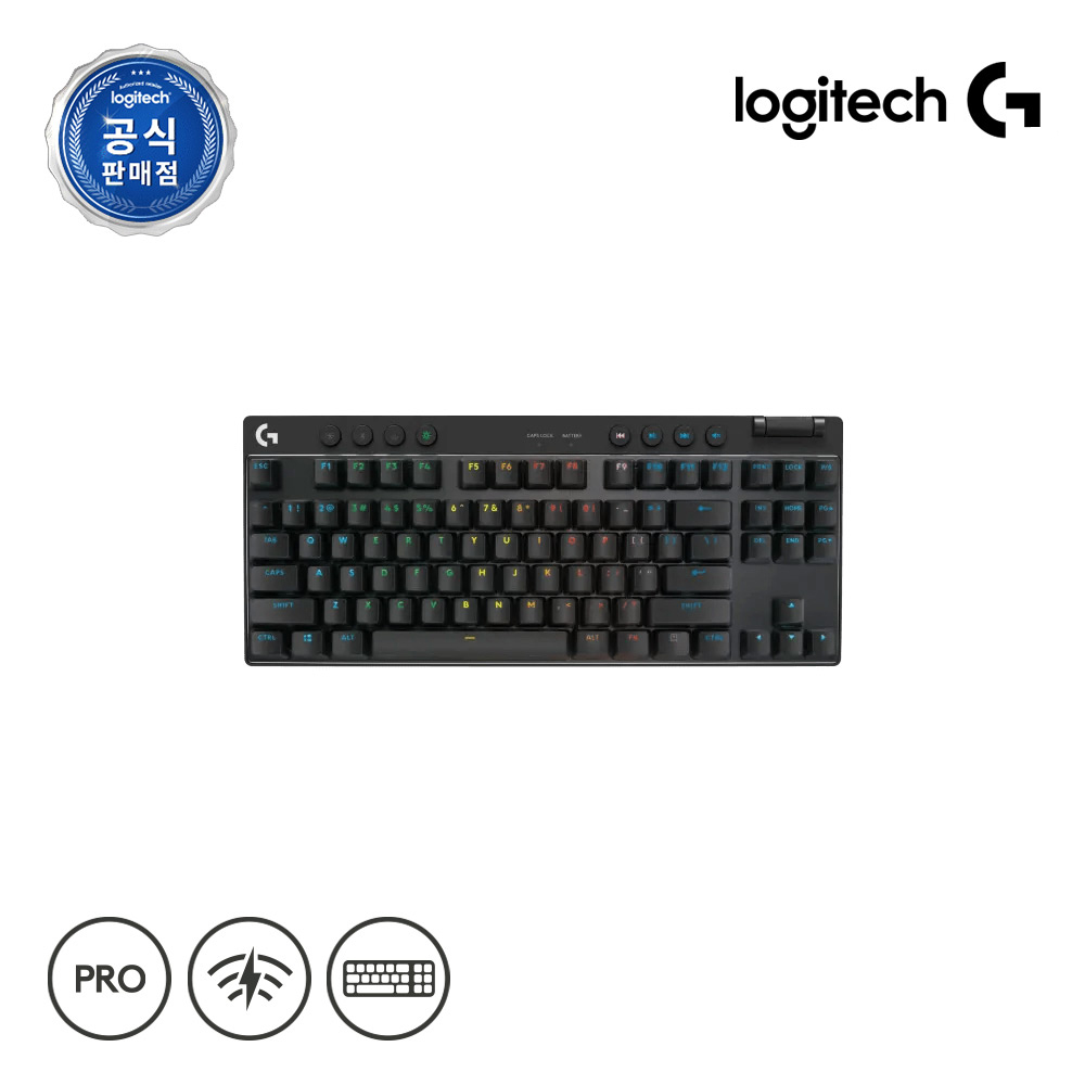[정품인증점/빠른배송] 게이밍 키보드 로지텍코리아 공식 PRO X TKL LIGHTSPEED + 팜레스트 블랙, 리니어