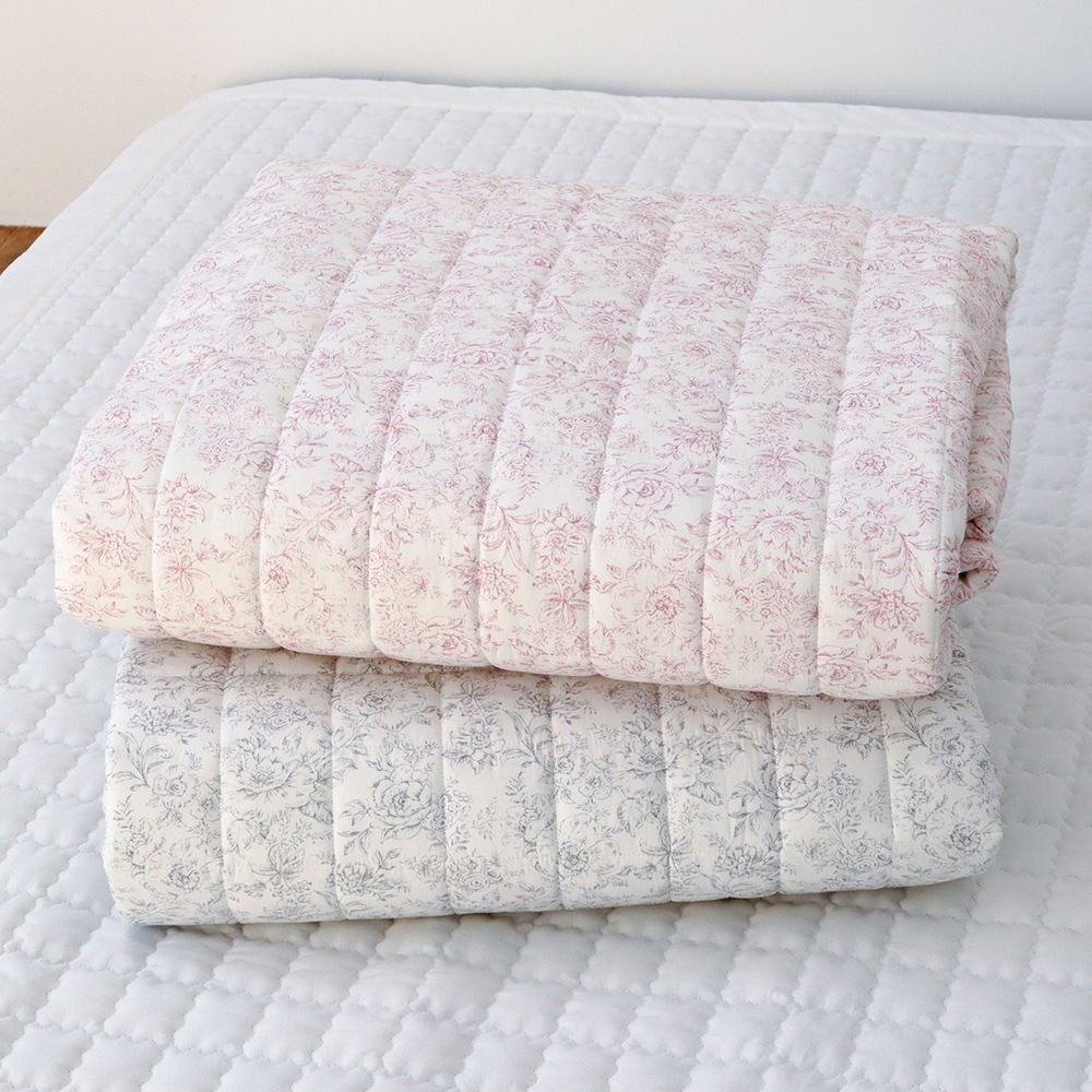 로지 플라워 워싱 고밀도 순면 모달 100 옥수수솜 프릴 레이스 사계절 차렵이불 SS