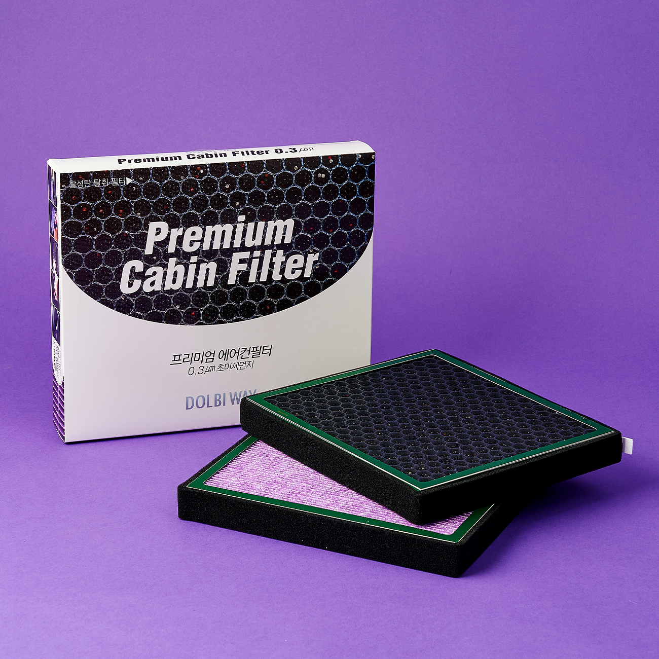 [호환] 돌비웨이 0.3um 초미세먼지 자동차 차량용 활성탄 에어컨 히터 필터 A01