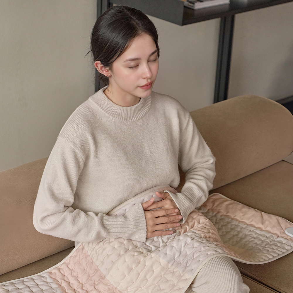 프롬비 닥터슬로우 와이드형 전기방석 허리 어깨 복부 전기찜질기 FD224 허니베이지