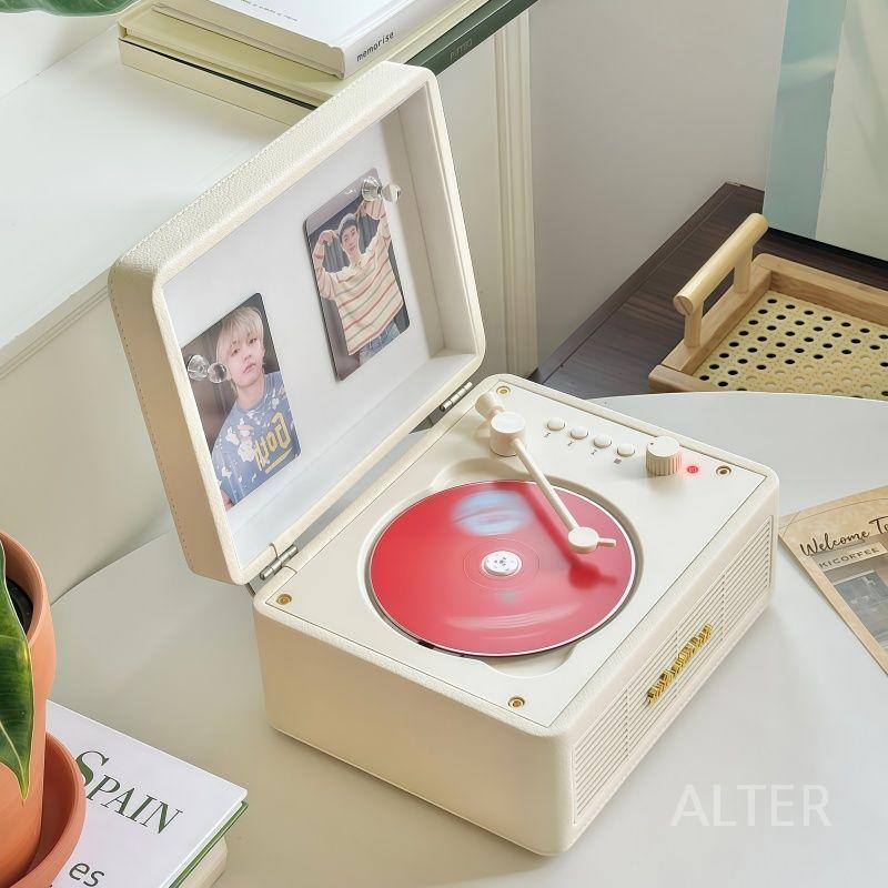 CD플레이어 무선 블루투스 턴테이블 플레이어 CD 빈티지 - 상세 이미지 2