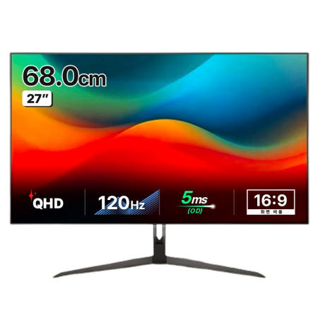 주연테크 QHD IPS 120Hz Type C 65W HDR 4면 슬림베젤 모니터, Q27C65-120