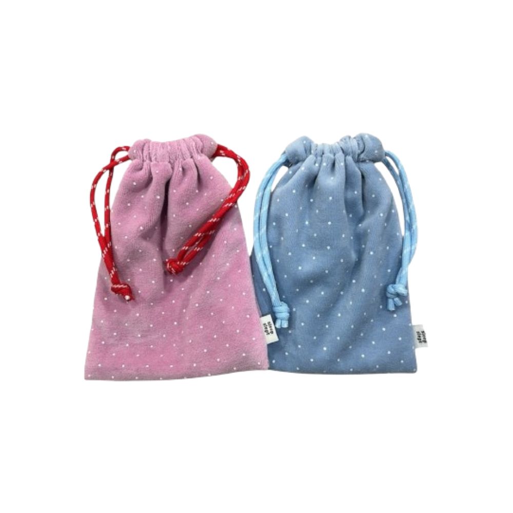 슬립슬랩 도트 벨벳 파우치 (2 colors) 여행 다용도 휴대용 화장품 친구선물 - 메인 이미지