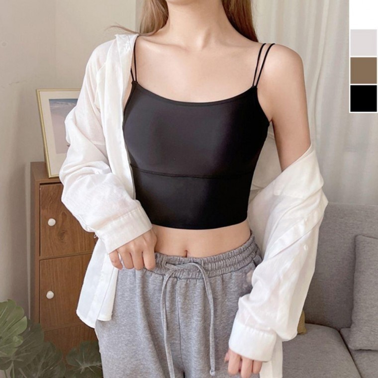나시티 비치 물놀이 크롭 1P 여름 더블끈 캡나시 - 상품 이미지