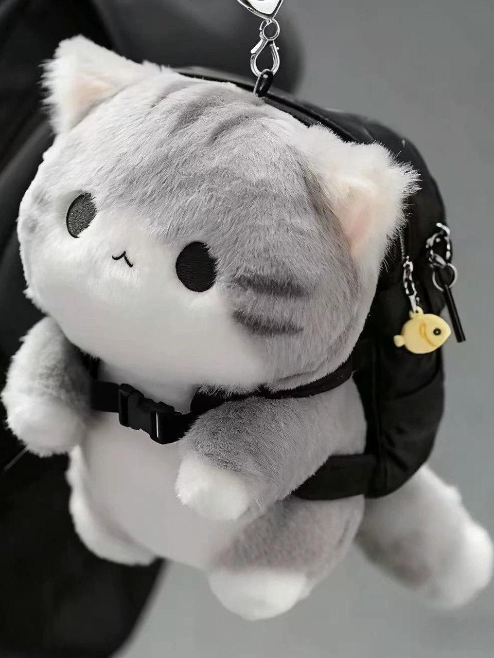 고양이 털 인형 귀여운 키링 가방 장식 선물용 펜던트 소프트 큐트 캣 1개 - 상세 이미지 2