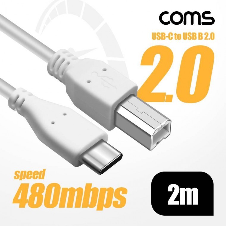 USB 3.1 Type C to Type B 2.0 케이블 2m C타입 to B타입 480mbps HB357 - 상품 이미지