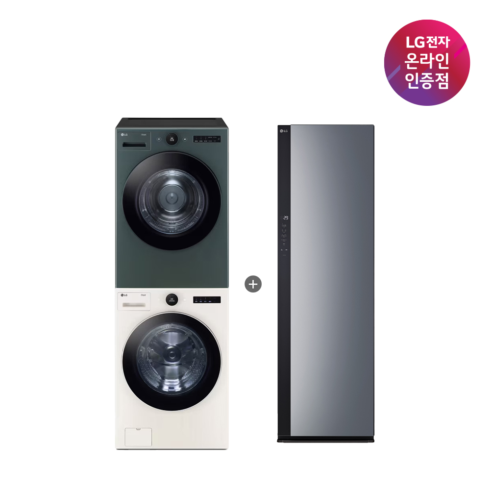 LG 트롬 오브제컬렉션 세탁기건조기 세트 + LG 스타일러 (FX24ENE-GNG + SC5GMR52) - 메인 이미지