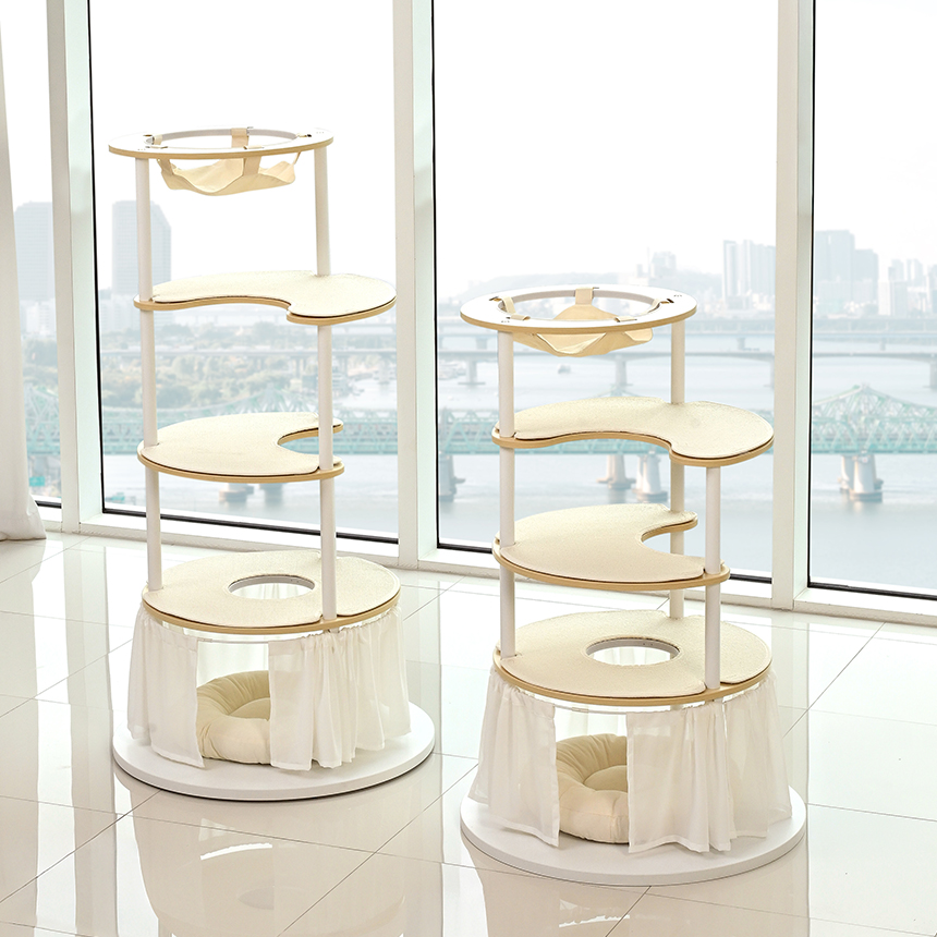 펫코본 철제 캣타워 고양이 숨숨집포함 대형스텝 3개