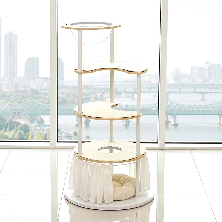 펫코본 철제 캣타워 고양이 숨숨집포함 대형스텝 3개