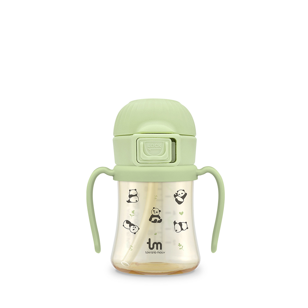 [토비앤몰리] 포포 새지 않는 아기 유아 이유식 자기주도 원터치락 빨대컵 180ml 280ml