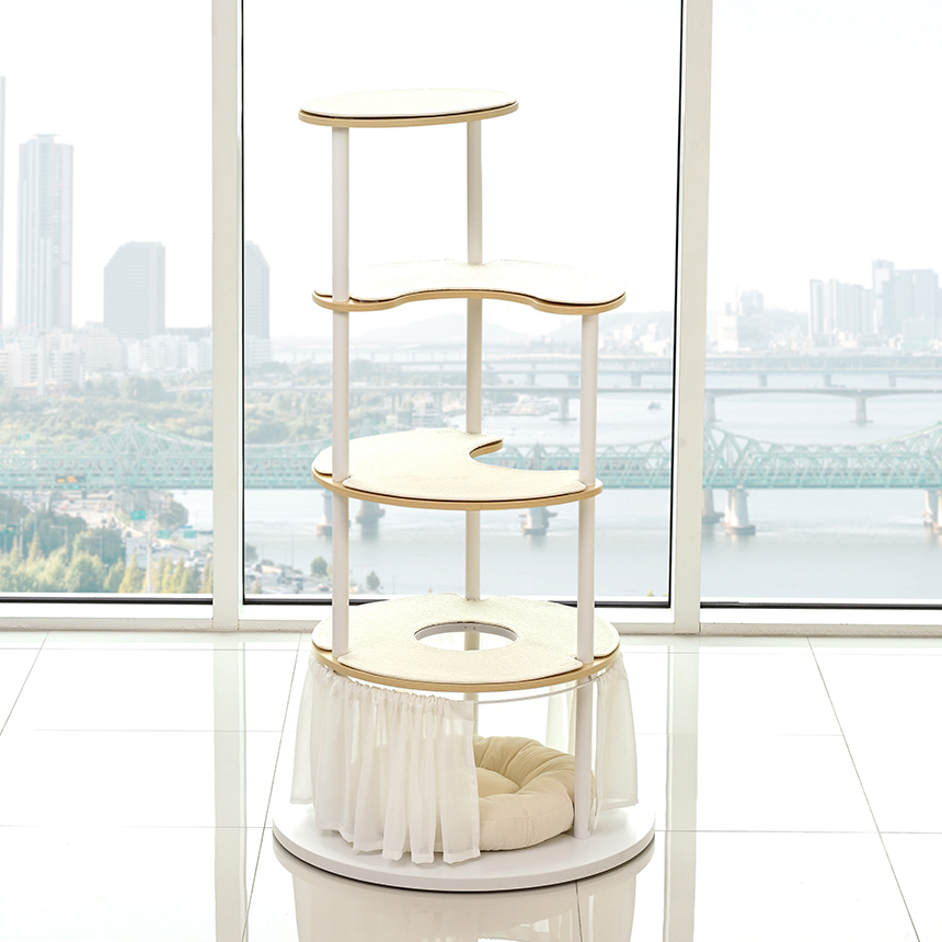 펫코본 철제 캣타워 고양이 숨숨집포함 대형스텝 3개