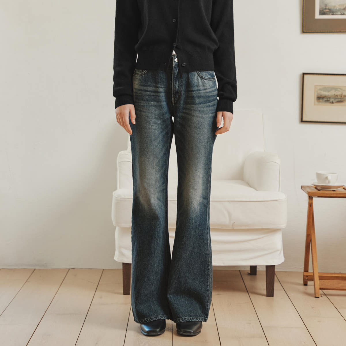 제로스트릿 [제로스트릿] 워싱 부츠컷 데님 팬츠 WASHED BOOTCUT DENIM PANTS / INDIGO