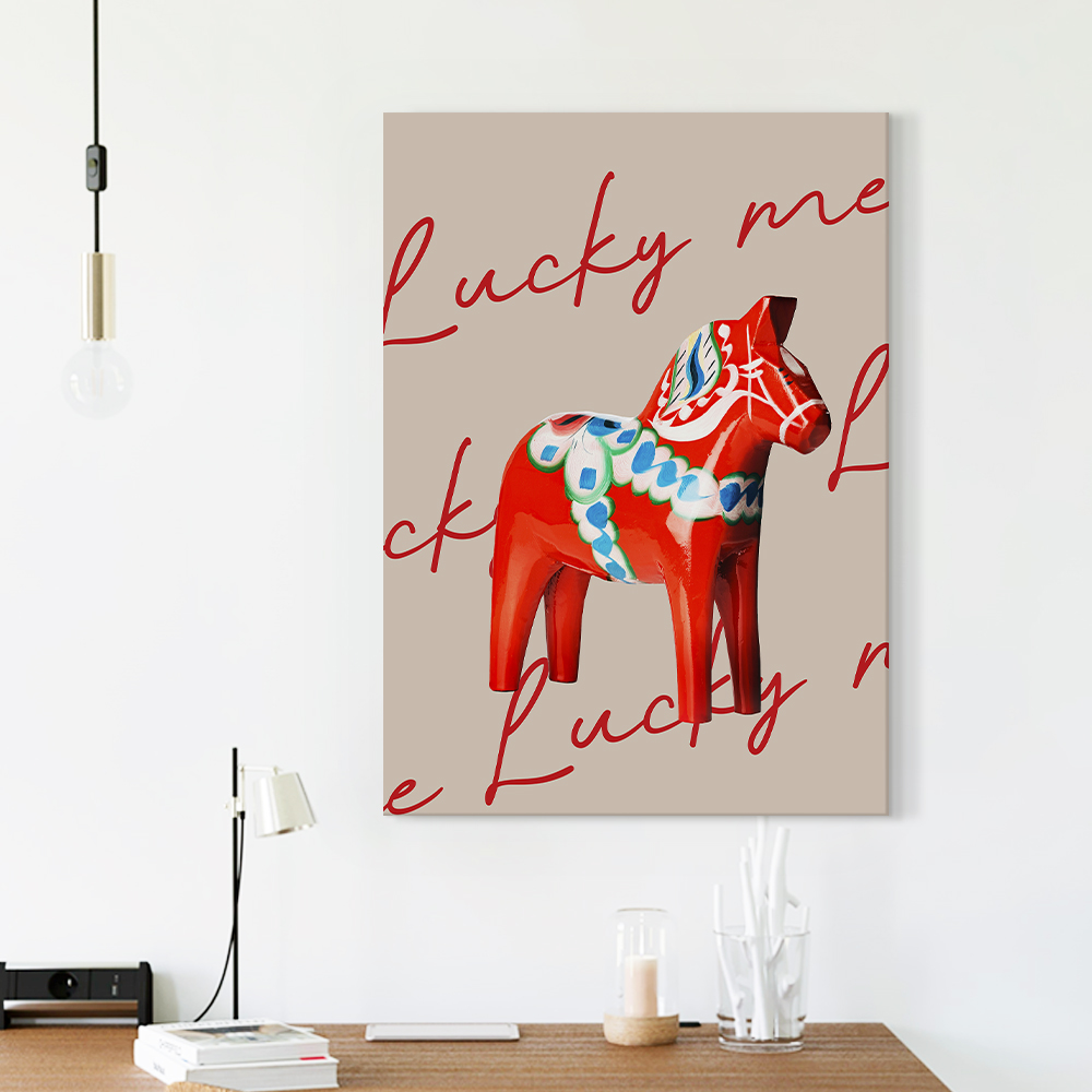 인테리어 말 그림 액자 붉은말 풍수 거실 캔버스 중소형 럭키 레드홀스