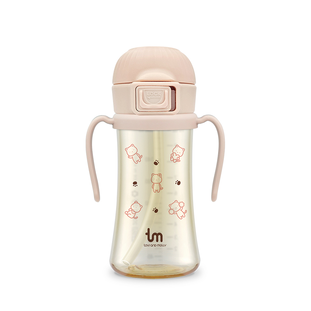 [토비앤몰리] 몰리 새지 않는 아기 유아 이유식 자기주도 원터치락 빨대컵 180ml 280ml