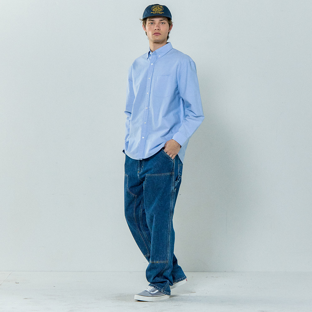 베이직하우스 세미오버핏 롱 슬리브 옥스포드 셔츠