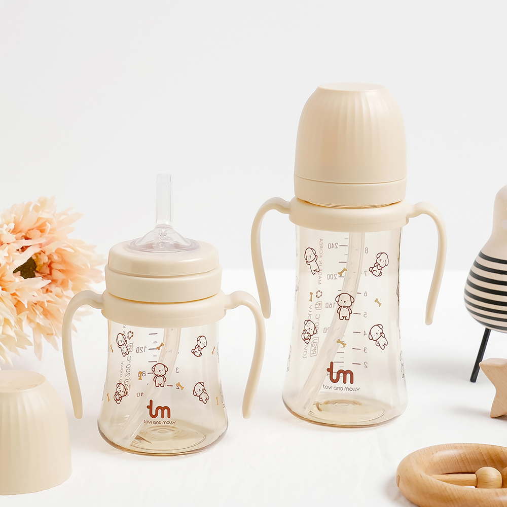 [토비앤몰리] 새지 않는 아기 유아 물병 어린이집 자기주도 이유식 빨대컵 180ml 280ml