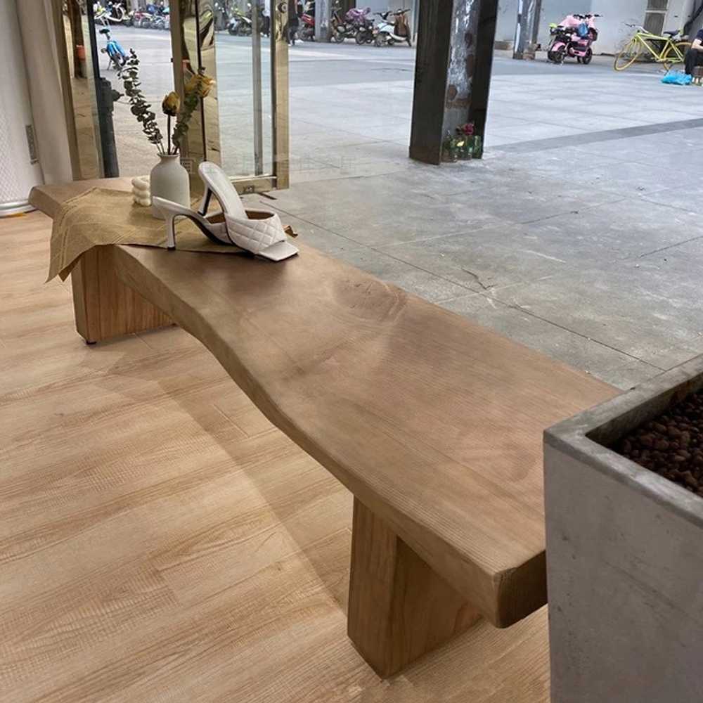 통나무 벤치 야외 단단한 공원 전시대 의자 미술관 롱 140cm - 상세 이미지 3