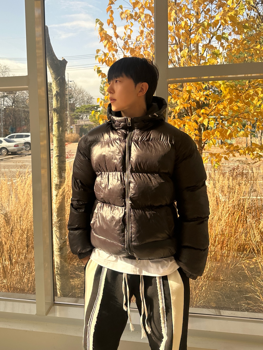 유광패딩 남자후드패딩 남자겨울아우터 - 상세 이미지 4